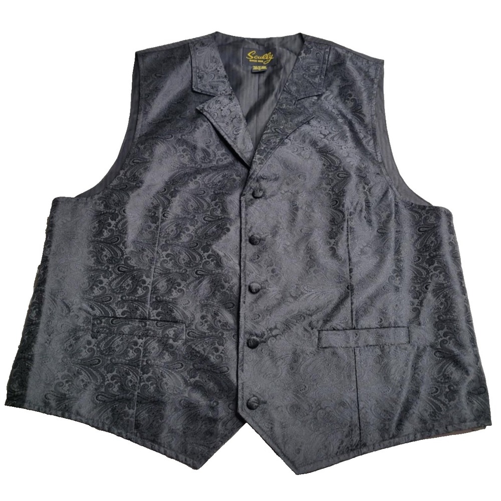 Scully Men's Black Dress‎ Vest Large Western